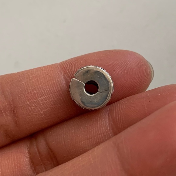 Authentic Pandora CZ Bling Sparkling Charm Safety Clip Stopper Spacer - Picture 7 of 9